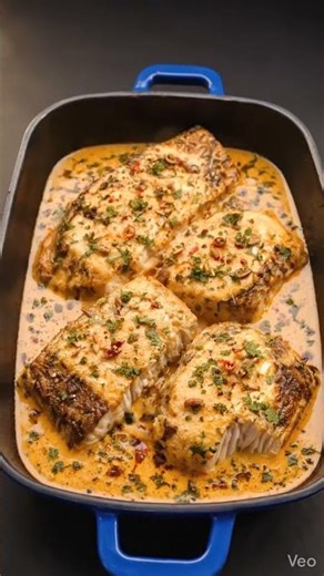 That flaky fish + creamy sauce combo is insane 🤤
