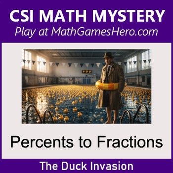 Percents to Fractions | Digital CSI Math Mystery Game
