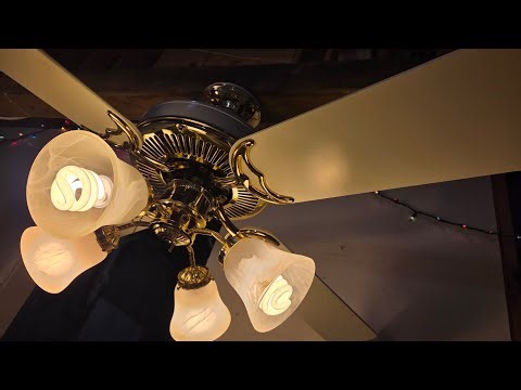 Craftmade Decorative 52" Ceiling Fan in White and Brass (post restoration/with light)