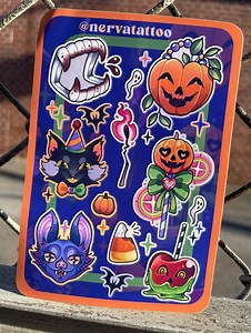 Halloween Sticker Sheet: Festive Glossy Water Resistant Halloween Stickers - Etsy