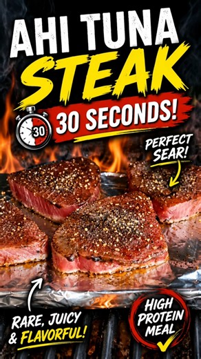 Ahi Tuna Steak grilled 30 Seconds per Side!