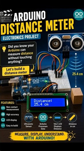 Arduino Ultrasonic Distance Meter | HC-SR04 Sensor Project | Beginner FriendlyIn this video,