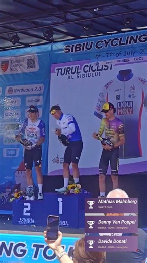 RedBull-BORA-hansgrohe dominates the podium! 🥈🥉 Huge win for Mathias Malmberg! 🥇 #SibiuTour