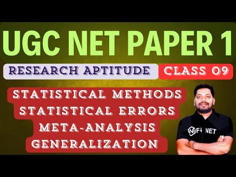 Statistical Methods | Statistical Errors | Meta-Analysis | Generalization | Research Aptitude UGC