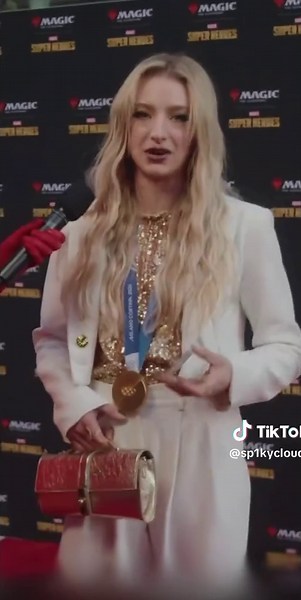Amber Glenn debuts new hair at mtg x marvel rivals event!! She looks so good w middle part and extensions. @Amber @Marvel Rivals @Magic: The Gathering #amberglenn #amberglennedit #olympics #figureskating #redcarpet