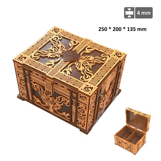 Laser Cut Wooden Secret Compartment Box With Drawers Scandinavian Style,hidden Compartment Box, Storage Box ,tool Desk Organiser