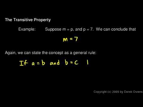 Algebra 1 2.01c - The Transitive Property