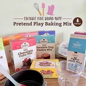 Pretend Play Baking Mix Labels - Printable & Editable - Kids Kitchen Play - Custom Name - Digital File - Etsy