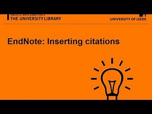 EndNote X8: Inserting in-text citations and creating a bibliography