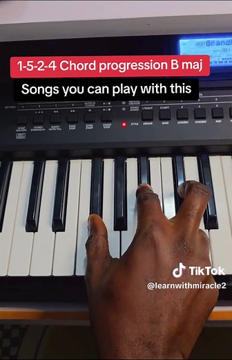 1-5-2-4 chord progression B flat and songs to play with it 🎹 #piano #pianotutorial #chordprogression #learnwithmiracle #foryoupage