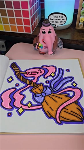 Witch's Broom 🧙‍♀️ Featuring my Bing Bong Funko Pop #coloring #boldandeasycoloring #colorwithme