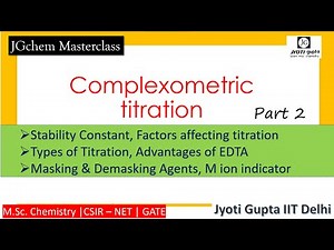 Complexometric titration | Factors | Different Types | Masking & Demasking agents | Analytiacl chem.