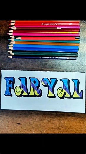 Stunning Blue Glitter Name Art ✨ Faryal