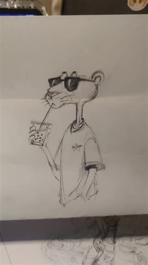 Sketching the Pink Panther: A Creative Swimming Art