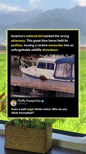 This Heron Fought A BALD EAGLE And Won! 🦅 #Wildlife #Nature #Shorts