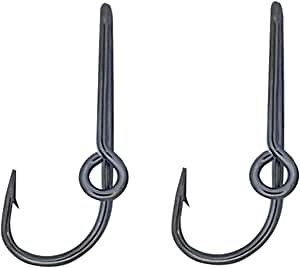 Fish Hook Hat Clip Gold Hats Pins Decal Fish Hooks for Cap Hat Tie Clasp Money Clip (2 Black)