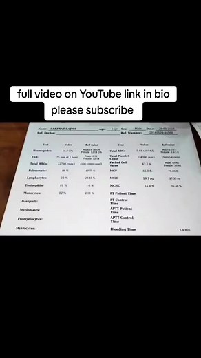 Complete blood count test || complete Hemogram ||CBC report #cbc #blood #test #labteachnican🔬💉💊 #laboratory #hctviral #viral #foryou #forpageyou #bup