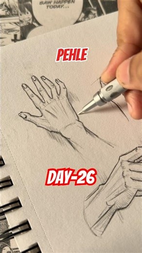 How to draw hands🤚🏻 easy tutorial | Day-26 #shorts #artsbyshubham #handsdrawing #trending #anime