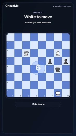 #54 Queen Drops Back! Mate in 1 ♟️ #ChessPuzzle #MateInOne #Checkmate #QueenTactics