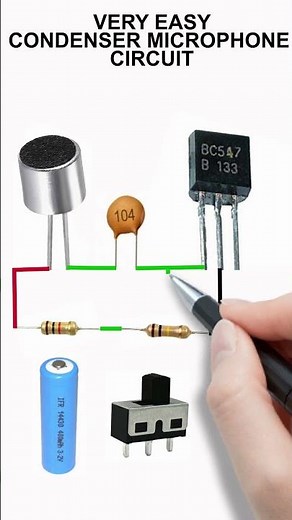 Condenser microphone circuit #simple circuit #pre amplifier