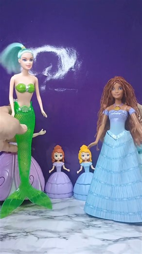 CUTE GREEN 🍏 MERMAID AND TRANSFORMING ARIEL #disneyprincess #ariel #mermaid
