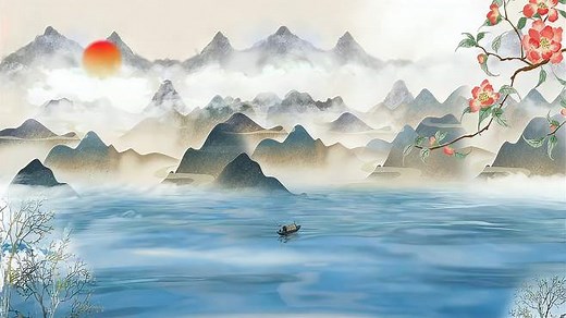 中国古风背景山水背景视频素材