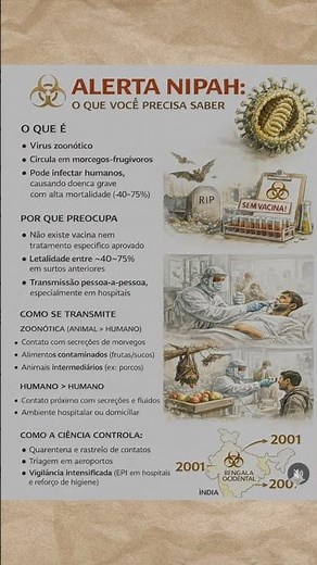 O Vírus que mata 75% das pessoas: Entenda o Alerta Nipah! 🦇⚠️