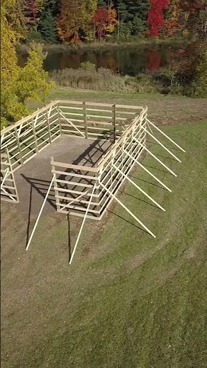 Pole barn is framed and ready for trusses