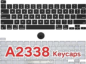 Keyboard Key Caps Full US Set Replacement for MacBook Pro 13" A2338 M1 2020 EMC 3578 Keycaps with Removal Tool (A2338 US Keys)