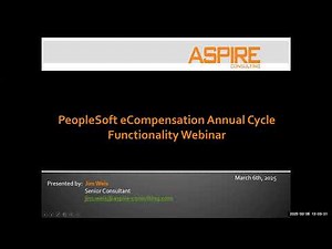 PeopleSoft eCompensation Annual Cycle Functionality Webinar