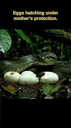 Motherhood in the Wild: Baby Snakes Hatch Under Mother’s Protection #wildlife #snake #egg