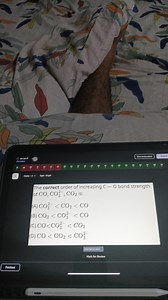 The correct order of increasing \mathrm { C } - \mathrm { O } b... | Filo