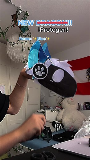 Protogen Dragon Puppet Ideas for Your Blue Paper Dragon