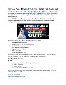 Airforce Phase 2 Medical Test 2025 - SlideServe