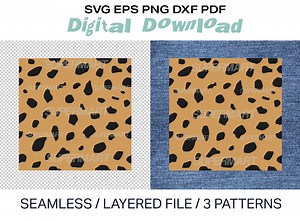 Leopard Dalmation Cheetah Seamless Pattern Eps, Svg, Png, Dxf, Pdf Digital Download - Etsy