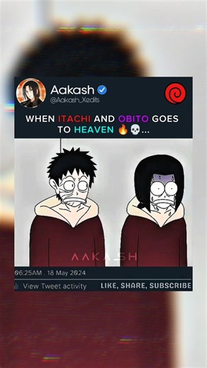 When Itachi and Obito goes to Heaven 💀🔥 ! #naruto#anime#itachi