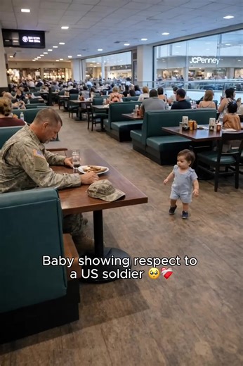 #creatorsearchinsights Baby showing respect to a US soldier#fyp#fyp#
