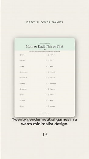 Baby Shower Games Printable - 20 Gender Neutral Games #Shorts
