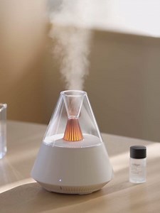 Essential Oil Diffuser, Modern Style Aromatherapy Aroma Diffusers with Candle Light, Fragrance Ultrasonic Cool Mist Humidifier, Remote Control, Auto Shut-Off, for Home Living Room Office