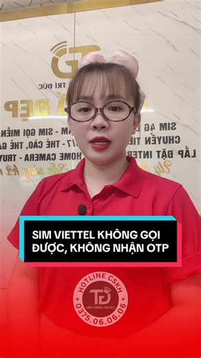 Sim Viettel đột nhiên không gọi được, không nhận được OTP lý do vì sao? #vienthongtriduc #viettel #simviettel #xacthucthongtinthuebao #chuanhoathongtin