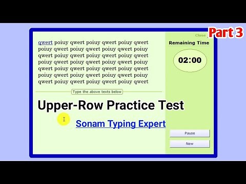 Upper-Row Practice Test | Upper Row Practice video | Typing Test Video | Sonam Typing Expert