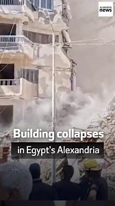 Watch: At least four people were injured in a building collapse in Egypt's Alexandria, health officials say, as authorities continue to search for survivors in the 13-storey building. https://english.alarabiya.net/News/middle-east/2023/06/26/Authorities-search-for-survivors-after-13-storey-building-collapses-in-Egypt | Al Arabiya English