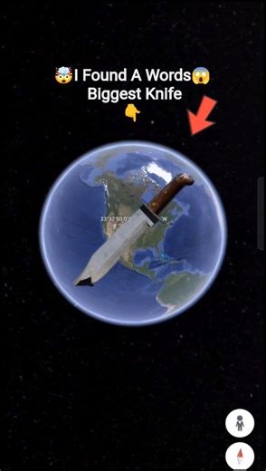 Words Biggest knife 🗡️😱 on Google maps and google earth 🌍 #shorts #big #knife #video_creator_earth