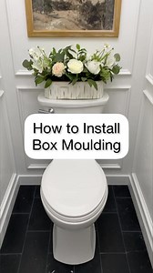 Moulding is one of my favorite ways to give a space character! This style is often called box moulding or picture frame moulding. More details here -> https://howwedo.net/box-molding-wall/ #bathroommakeover#bathroomremodel #bathroomdesign #molding #WallMolding #wallmoulding #moulding #diyhomeimprovement | How We Do