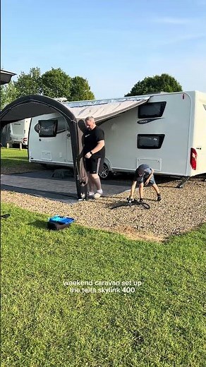 TELTA Skylink 400 Setup - the perfect caravanning weekend setup #teltaskylink #caravanning #awning