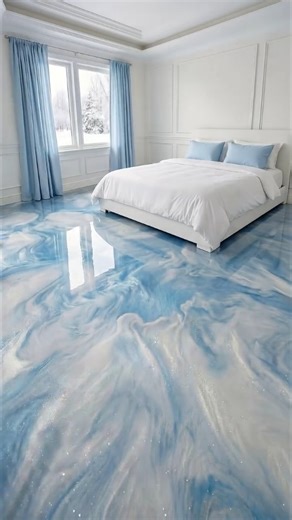 rithy lab / home design on Instagram: "THIS FLOOR IS UNREAL 😳 Light Blue Aesthetic Room"