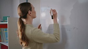 clip-3550051105-closeup-lady-teaching-math-using-whiteboard-school