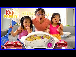 Trying an Easy Bake Oven DIY Baking Cake with Emma, Kate, and Ryan!!! - Videos For Kids