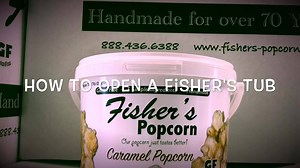 On rare occasions, we receive questions about how to open our sealed plastic tubs. This short clip demonstrates how to do it. | Fisher's Popcorn