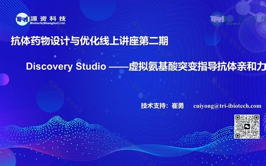 【第二期】虚拟氨基酸突变知道抗体亲和力成熟 | Discovery Studio 抗体药物设计与优化